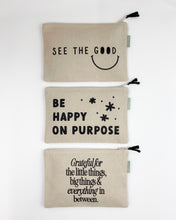 Load image into Gallery viewer, Happy on Purpose Large Zipper Pouch