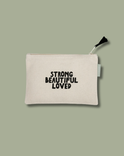 Load image into Gallery viewer, Strong Beautiful &amp; Loved Small Zipper Pouch
