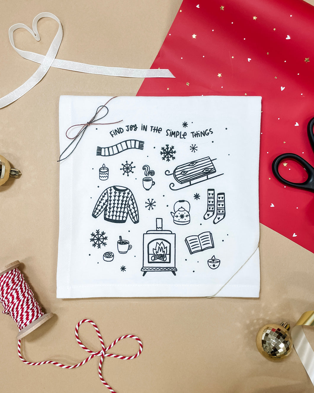 Winter Joy Tea Towel