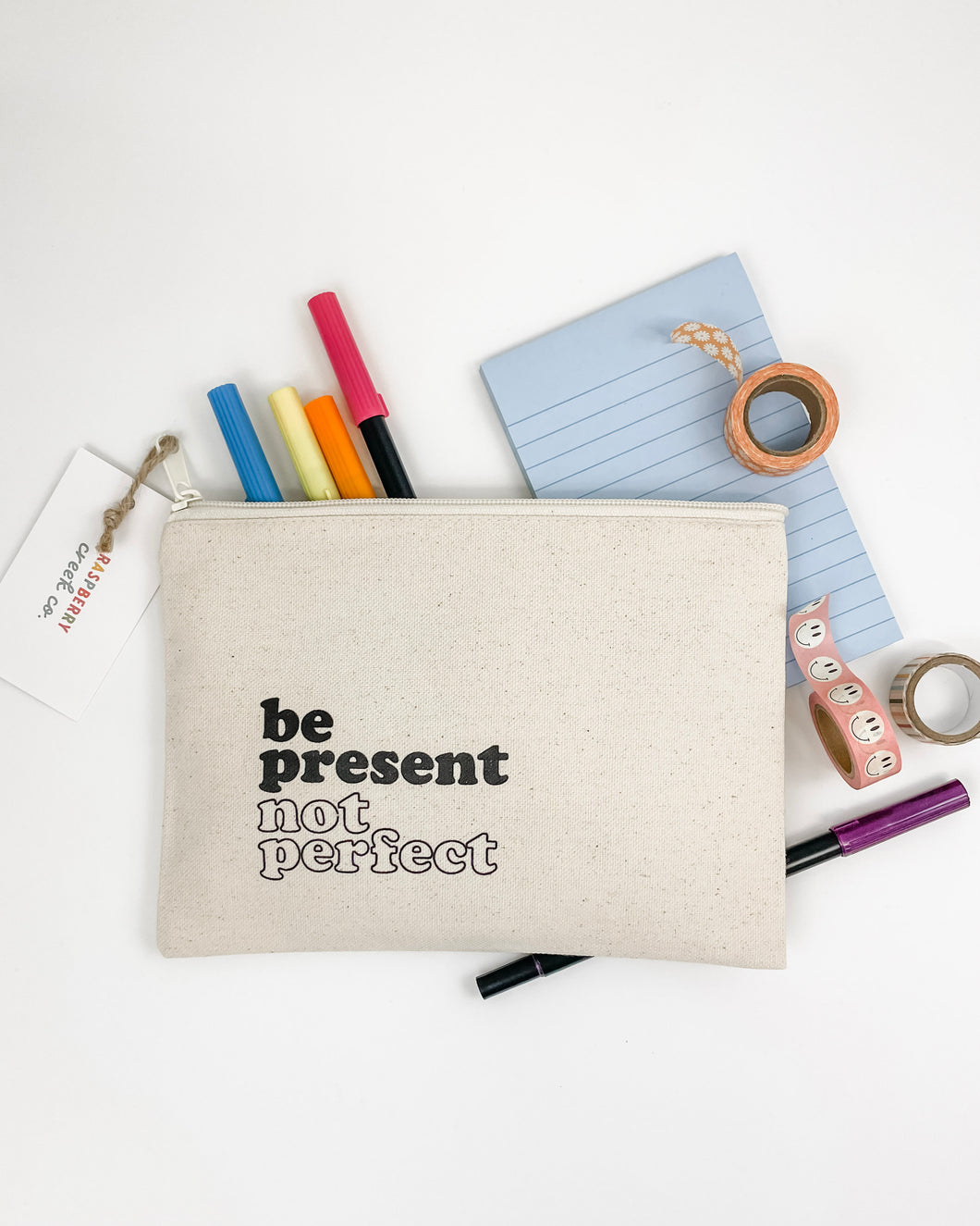 Be Present Not Perfect Small Zipper Pouch