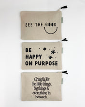 Load image into Gallery viewer, Happy on Purpose Large Zipper Pouch
