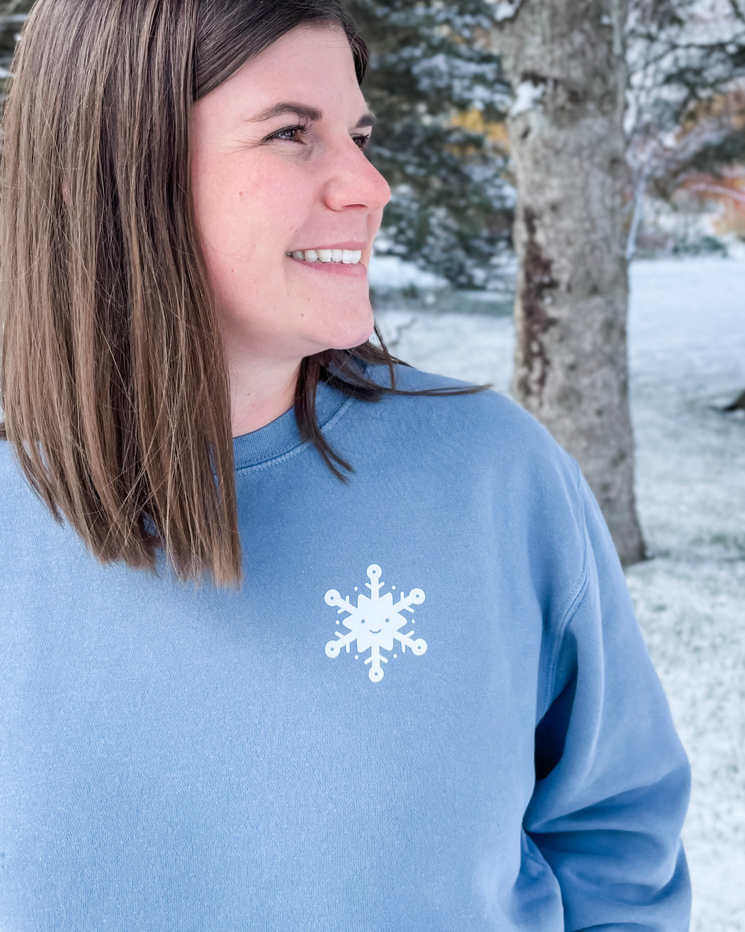 Happy Snowflake Crewneck Sweatshirt
