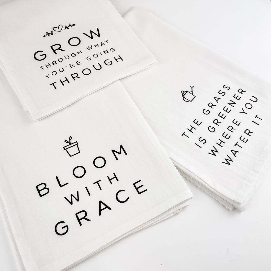 Bloom with Grace Tea Towel